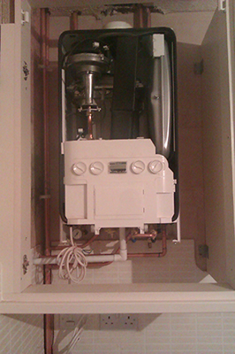 Boiler with front removed